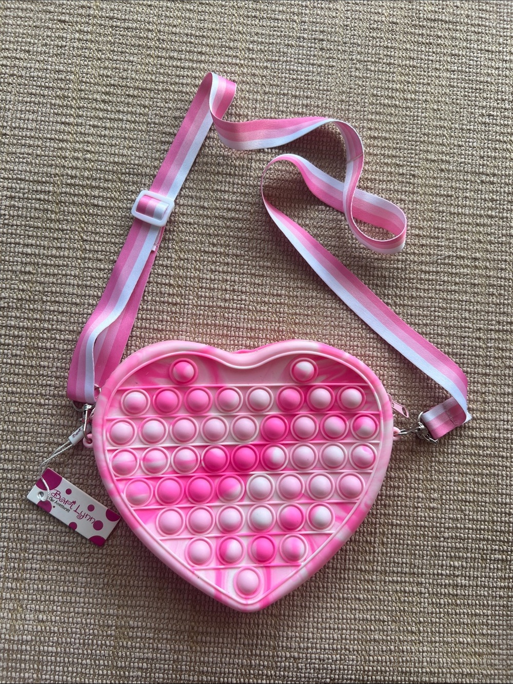 Bari Lynn Heart-Shaped Pink Kids Pop-It Crossbody Bag